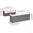 vidaXL 8 Piece Solid Acacia Wood Sofa Set in Black