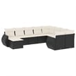 vidaXL 10 Piece Poly Rattan Sofa Set in Black