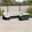 vidaXL 10 Piece Poly Rattan Sofa Set in Black