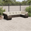 vidaXL 10 Piece Steel Sofa Set in White/Brown/Cream