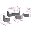 vidaXL 6 Piece Solid Acacia Wood Sofa Set in White/Cream/Beige