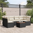 vidaXL 7 Piece Solid Acacia Wood Sofa Set in Black