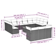 vidaXL 14 Piece Solid Acacia Wood Sofa Set in Black