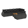 vidaXL 9 Piece Solid Acacia Wood Sofa Set in Black