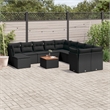 vidaXL 12 Piece Solid Acacia Wood Sofa Set in Black