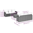 vidaXL 7 Piece Solid Acacia Wood Sofa Set in Black/Cream
