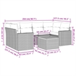 vidaXL 7 Piece Solid Acacia Wood Sofa Set in White/Cream/Beige