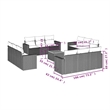 vidaXL 13 Piece Solid Acacia Wood Sofa Set in Black/White/Cream