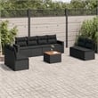 vidaXL 9 Piece Solid Acacia Wood Large Sofa Set in Black