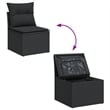 vidaXL 9 Piece Solid Acacia Wood Large Sofa Set in Black