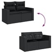 vidaXL 9 Piece Solid Acacia Wood Large Sofa Set in Black