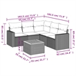 vidaXL 6 Piece Solid Acacia Wood Sofa Set in Black
