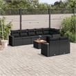 vidaXL 9 Piece Solid Acacia Wood Small Sofa Set in Black