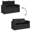 vidaXL 9 Piece Solid Acacia Wood Sofa Set in Black