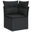 vidaXL 9 Piece Solid Acacia Wood Sofa Set in Black