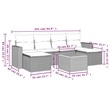 vidaXL 7 Piece Solid Acacia Wood Sofa Set in Gray/Beige
