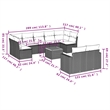 vidaXL 10 Piece Solid Acacia Wood Sofa Set in Black