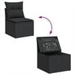 vidaXL 10 Piece Solid Acacia Wood Sofa Set in Black