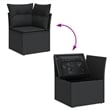 vidaXL 10 Piece Solid Acacia Wood Sofa Set in Black