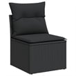vidaXL 10 Piece Solid Acacia Wood Sofa Set in Black
