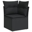 vidaXL 10 Piece Solid Acacia Wood Sofa Set in Black