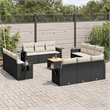 vidaXL 13 Piece Steel Sofa Set in Black/White/Cream