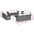 vidaXL 13 Piece Steel Sofa Set in Black/White/Cream
