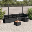 vidaXL 7 Piece Solid Acacia Wood Sofa Set in Black