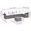 vidaXL 7 Piece Solid Acacia Wood Sofa Set in Black