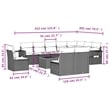 vidaXL 11 Piece Solid Acacia Wood Small Sofa Set in Black
