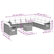 vidaXL 11 Piece Solid Acacia Wood Sofa Set in Gray/Beige