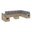 vidaXL 11 Piece Solid Acacia Wood Sofa Set in Gray/Beige