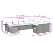 vidaXL 10 Piece Solid Acacia Wood Sofa Set in Black