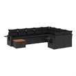 vidaXL 10 Piece Solid Acacia Wood Sofa Set in Black