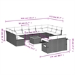 vidaXL 13 Piece Solid Acacia Wood Sofa Set in Black/White/Cream