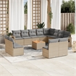 vidaXL 13 Piece Solid Acacia Wood Sofa Set in Beige