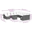 vidaXL 12 Piece Solid Acacia Wood Sofa Set in Gray