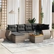 vidaXL 7 Piece Solid Acacia Wood Small Sofa Set in Gray