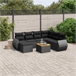 vidaXL 8 Piece Solid Acacia Wood Sofa Set in Black