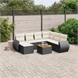 vidaXL 8 Piece Solid Acacia Wood Sofa Set in Black