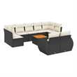 vidaXL 10 Piece Solid Acacia Wood Sofa Set in Black/White/Cream