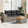 vidaXL 4 Piece Solid Acacia Wood Sofa Set in Dark Gray