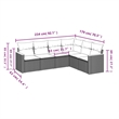 vidaXL 6 Piece Solid Acacia Wood Sofa Set in Black