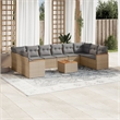 vidaXL 11 Piece Solid Acacia Wood Sofa Set in Gray/Beige