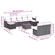 vidaXL 10 Piece Solid Acacia Wood Sofa Set in Black
