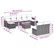 vidaXL 10 Piece Solid Acacia Wood Small Sofa Set in Black/White/Cream