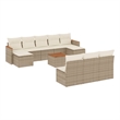 vidaXL 11 Piece Solid Acacia Wood Sofa Set in White/Cream/Beige