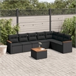vidaXL 8 Piece Solid Acacia Wood Sofa Set in Black