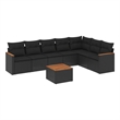 vidaXL 8 Piece Solid Acacia Wood Sofa Set in Black