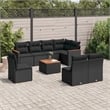 vidaXL 9 Piece Solid Acacia Wood Sofa Set in Black
